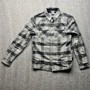 Colorado Clothing Flannel Shirt Mens Small Gray Plaid Long Sleeve Button Up